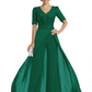 V-Neck Chiffon Mother of the Brides Jumpsuits Dresses Floor Length A-Line Lace