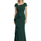 A-Line Satin Cap Sleeves Mother of the Brides Dresses Floor Length For Wedding