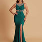 Sexy Soft Satin Mermaid Illusion Side Slit Floor-Length Bridesmaid Dresses Online