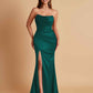 Sexy Soft Satin Mermaid Side Slit Floor-Length Mermaid Bridesmaid Dresses