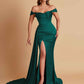 Sexy Soft Satin Sweetheart Off-the-shoulder Strapless Side-Slit Mermaid Bridesmaid Dresses