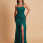 Gorgeous Square Criss Cross Soft Satin Side Slit Floor-Length Mermaid Bridesmaid Dresses