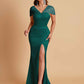 Sexy Soft Satin Mermaid V-neck Floor-Length Mermaid Bridesmaid Dresses