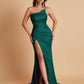 Gorgeous Strapless Soft Satin Side Slit Floor-Length Mermaid Bridesmaid Dresses