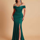 Elegant Soft Satin Mermaid Spaghetti Straps Floor-Length Mermaid Bridesmaid Dresses