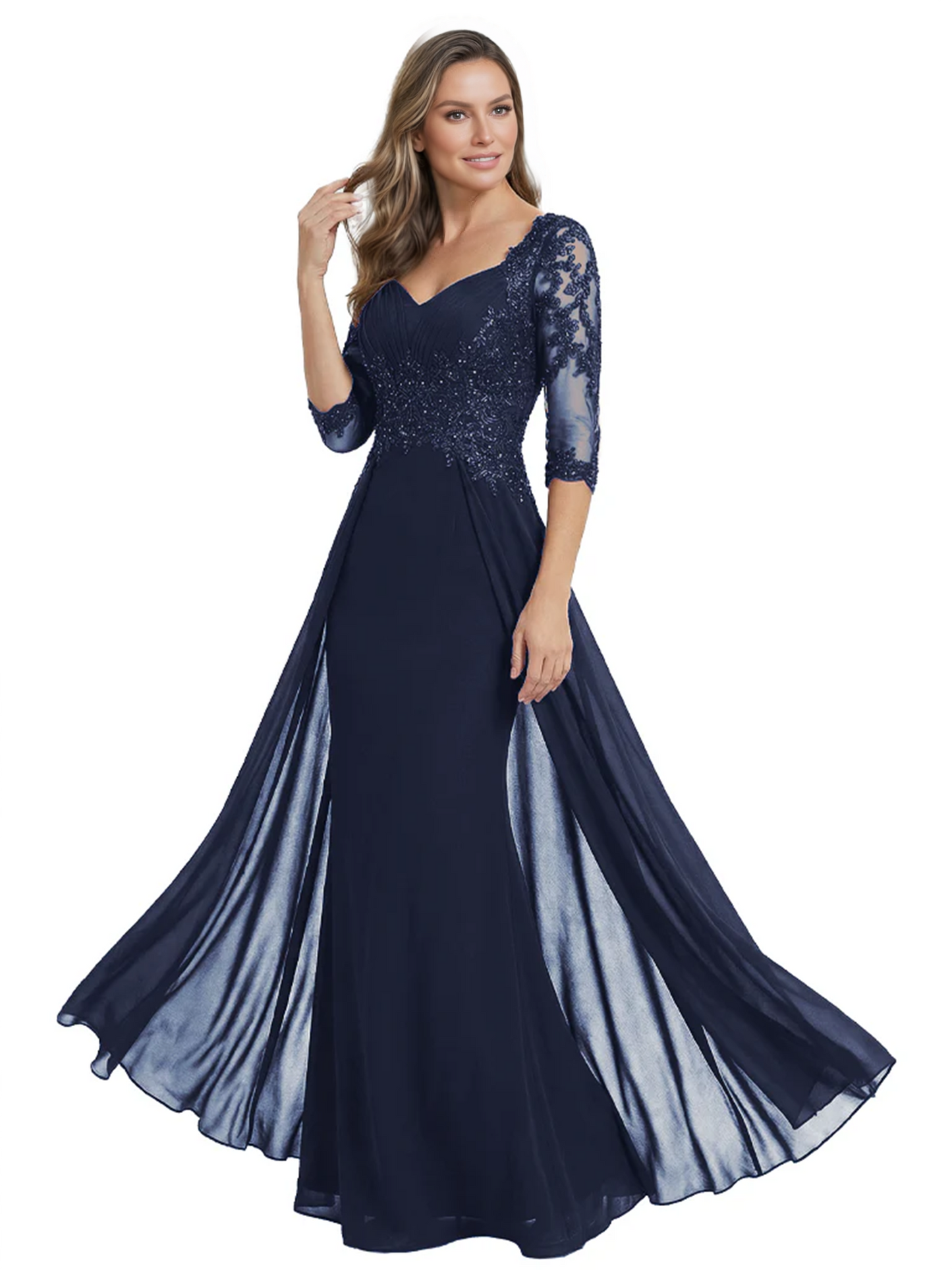 Luxury Burgundy Formal Dress Embroidered Lace Bodice Flowy Chiffon Gown 2026