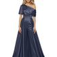 One Shoulder Mother of Bride jumpsuits Formal Gowns Floor Length Detachable Train