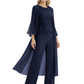 Elegant Pink 3-Piece Pant Set Trending 2026 Styles with Lace Wide-Leg Pants