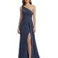 One Shoulder Mother of Bride Dress Ruffle Formal Gowns Mermaid Floor Length Train Slit