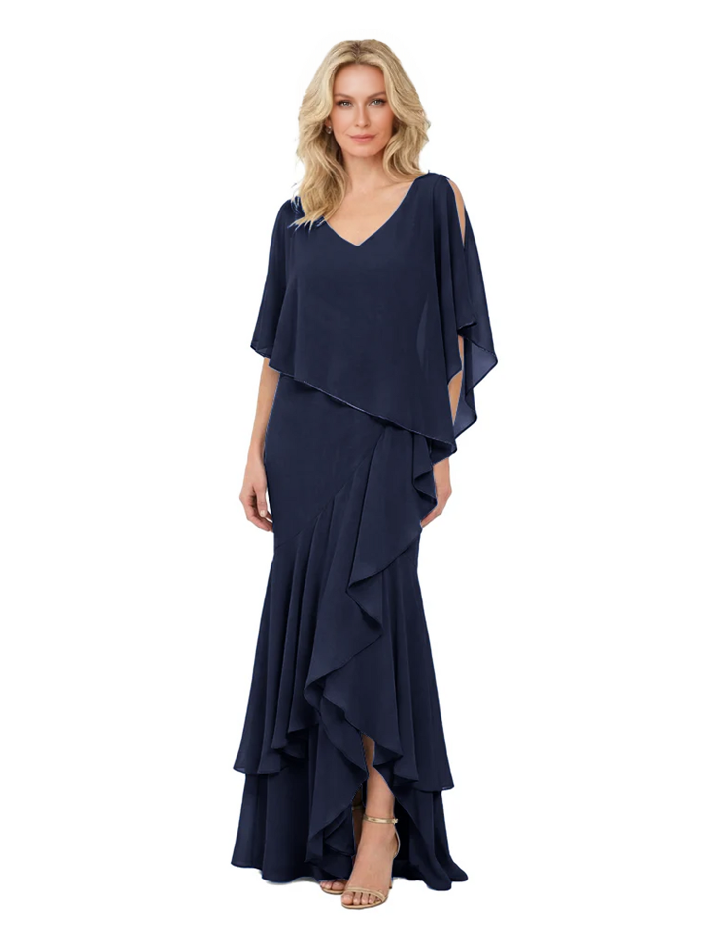Chic Long A-Line Chiffon Mother of the Brides Dresses Sequin Mom Outfits