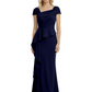 A-Line Satin Cap Sleeves Mother of the Brides Dresses Floor Length For Wedding