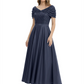 Luxury Formal Dress Sparkling Sequin Top Mother of Bride Dress Silk Satin A-Line Gowns