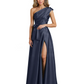 Wedding Mother of the Bride Dress One Shoulder and High Slit Formal Dresses