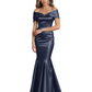 Luxury Emerald Formal Dress Off-the-Shoulder Satin Gown Trumpet Silhouette