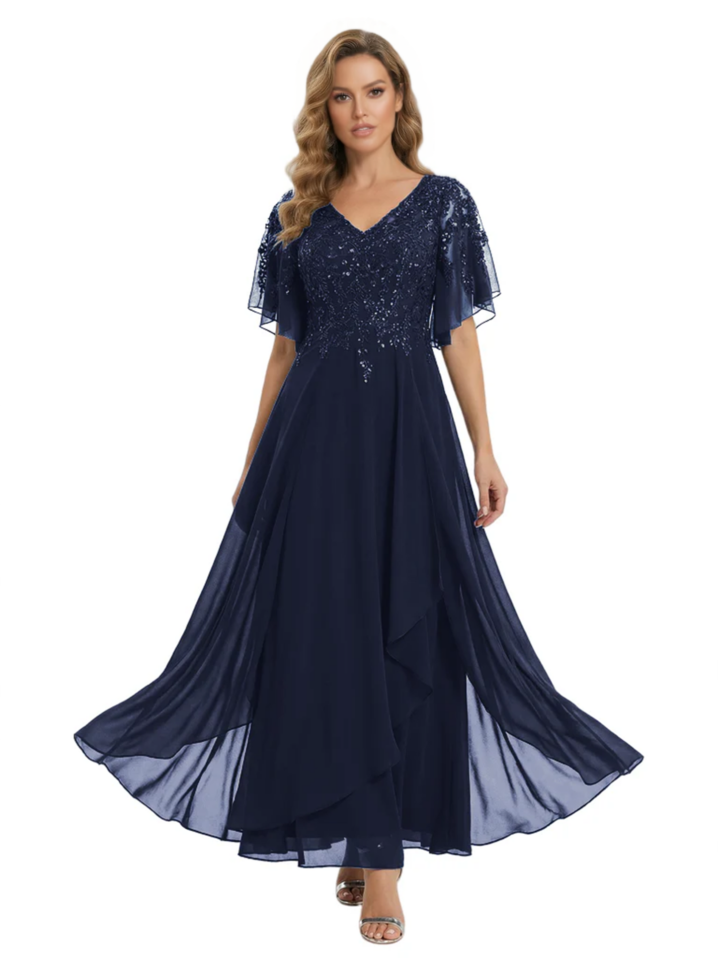 Bling Sequin Chiffon Mother of the Brides Dresses Wedding Party Gowns For Mom