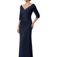 Elegant 3/4 Sleeve Mother of the Brides Dresses Mom Outfits Wedding Satin