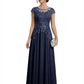 Chic Long A-Line Chiffon Mother of the Brides Dresses Sequin Mom Outfits For Wedding