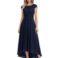 Elegant Evening Gown Trending 2026 Styles with Cap Sleeves High-Low Skirt