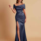 Elegant Soft Satin Off-the-shoulder Side-Slit Mermaid Bridesmaid Dresses