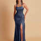 Gorgeous Square Criss Cross Soft Satin Side Slit Floor-Length Mermaid Bridesmaid Dresses