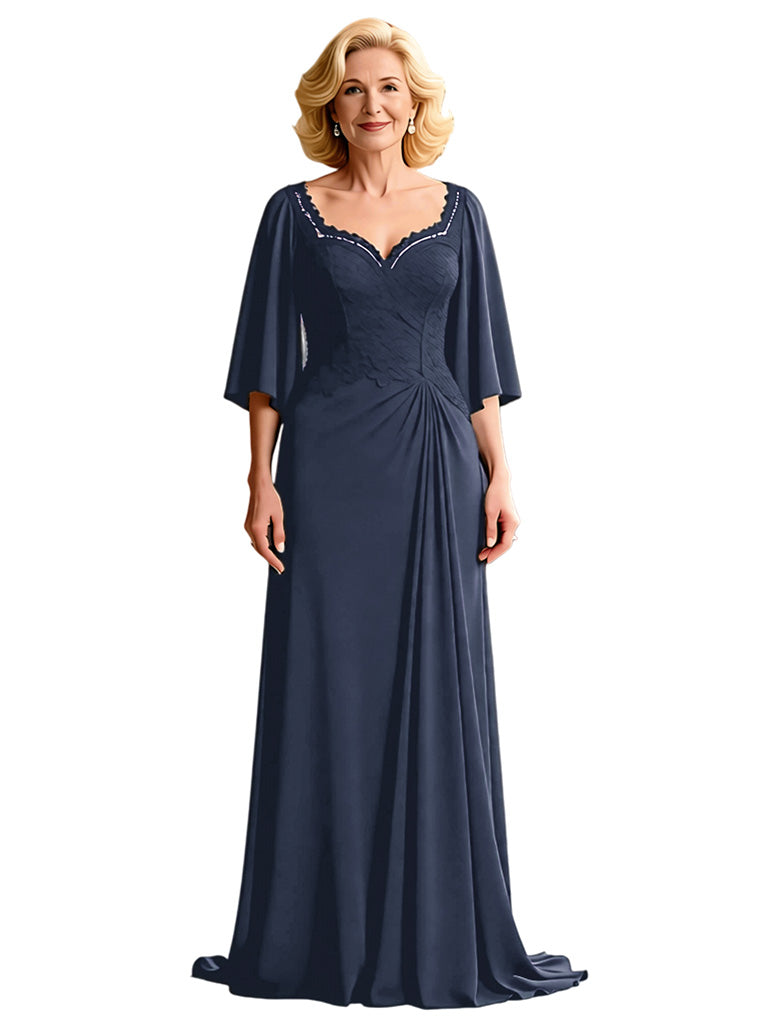 Chiffon Ruffle Dress Custom Mother of The Groom Dresses Wedding Mother Outfits Lace