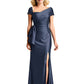 Satin Mother of The Bride Groom Dresses Off Shoulder Wedding Formal Outfits