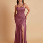 Gorgeous Square Criss Cross Soft Satin Side Slit Floor-Length Mermaid Bridesmaid Dresses
