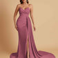 Sexy Soft Satin Mermaid V-neck Floor-Length Mermaid Bridesmaid Dresses