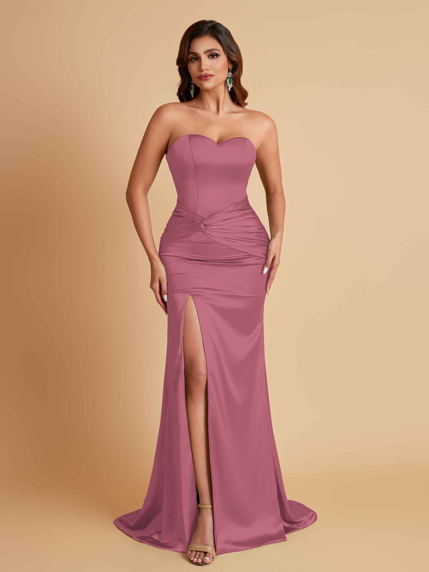 Sexy Soft Satin Mermaid Sweetheart Floor-Length Mermaid Bridesmaid Dresses