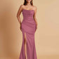 Sexy Soft Satin Mermaid Side Slit Floor-Length Mermaid Bridesmaid Dresses