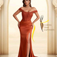 Sexy Soft Satin V-neck Off-the-shoulder Strapless Side-Slit Mermaid Bridesmaid Dresses