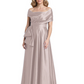 Formal Floor-Length Mother of the Bride Gown Sleeveless Satin Maxi Dress with Drape