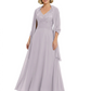 Luxury Formal Mother of Bride Dress Sparkling Sequin Top & Flowy Chiffon Skirt with Shawl
