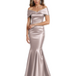 Luxury Emerald Formal Dress Off-the-Shoulder Satin Gown Trumpet Silhouette