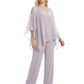 V-Neck Chiffon Mother of the Brides Dresses Plus Size Jacket Suits Wedding
