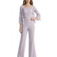 Mother of the Bride Jumpsuit with Lace Jacket 3/4 Sleeve Formal Pant Suit