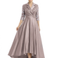 Elegant Mother of Bride Dress Evening Gowns Trending Styles with Lapel Collar 3/4 Sleeves