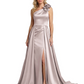 One Shoulder Sleeveless Mother of the Brides Dresses Floor Length Slit With Train