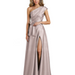 Wedding Mother of the Bride Dress One Shoulder and High Slit Formal Dresses