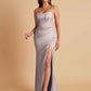 Sexy Strapless Soft Satin Side Slit Floor-Length Mermaid Bridesmaid Dresses