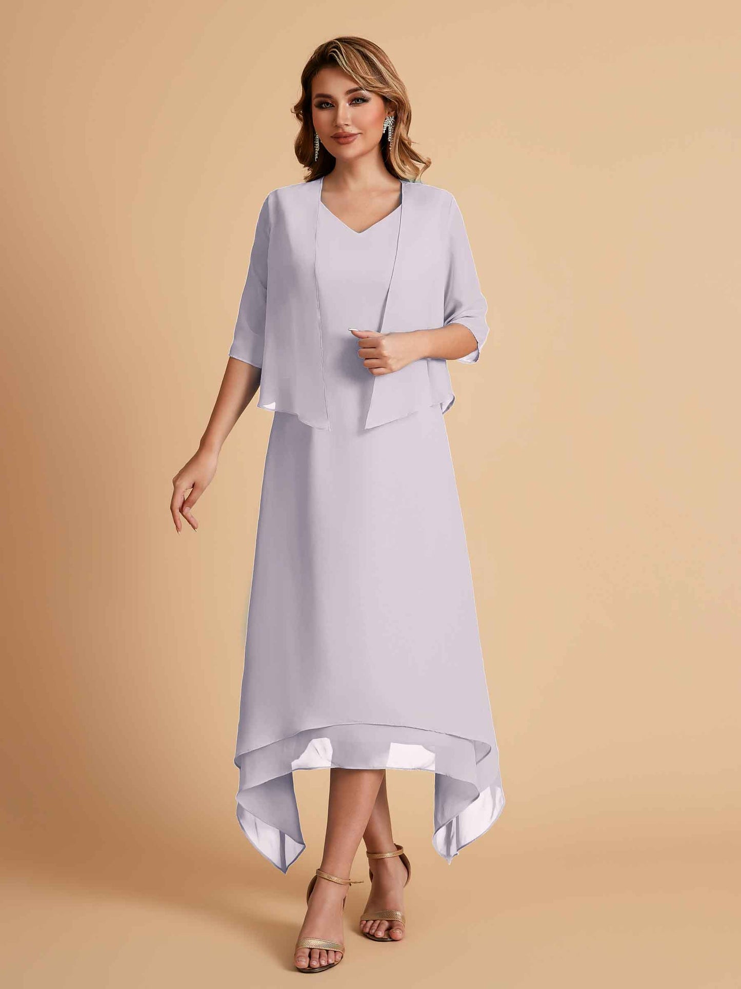 Elegant A-line Chiffon Short Sleeves Mother of the Brides Dresses Online
