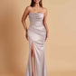 Sexy Soft Satin Mermaid Side Slit Floor-Length Mermaid Bridesmaid Dresses