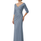 Elegant 3/4 Sleeve Mother of the Brides Dresses Mom Outfits Wedding Satin