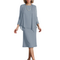 3 PCS Knee-Length Mother of Bride Dresses Prom Dress Evening Dress with Sheer Sleeves and Jacket