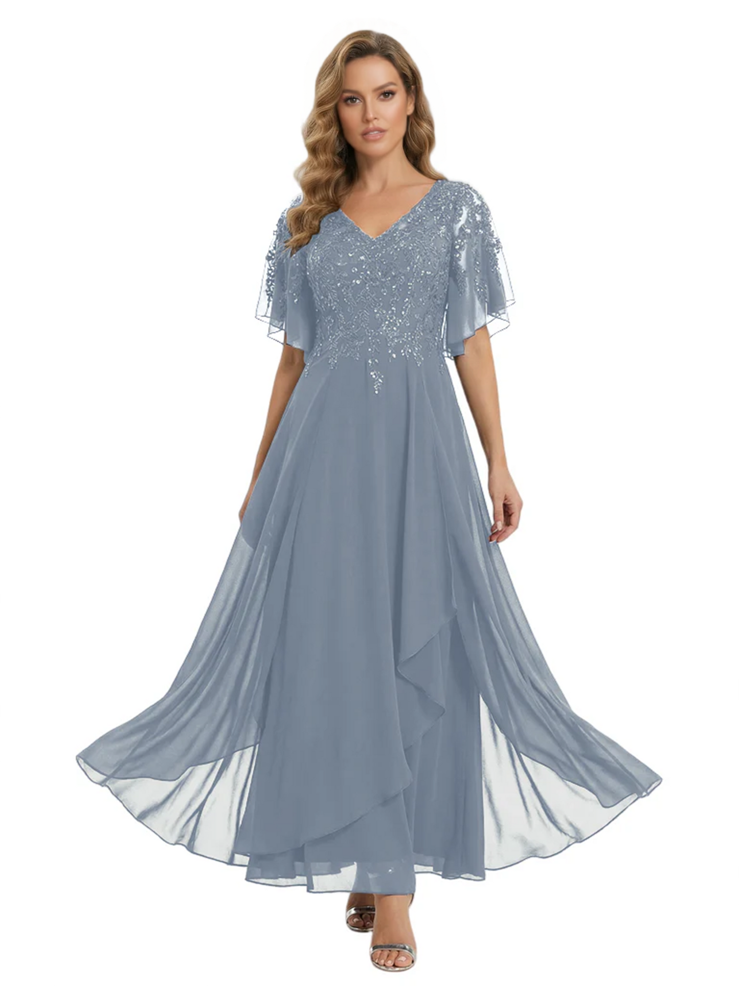 Bling Sequin Chiffon Mother of the Brides Dresses Wedding Party Gowns For Mom