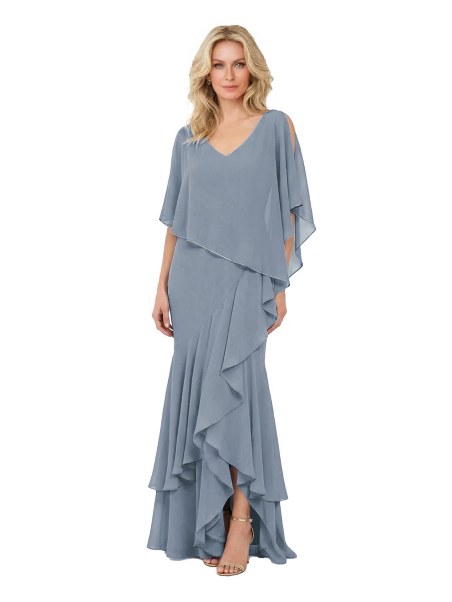 Chic Long A-Line Chiffon Mother of the Brides Dresses Sequin Mom Outfits