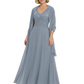 Luxury Formal Mother of Bride Dress Sparkling Sequin Top & Flowy Chiffon Skirt with Shawl