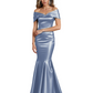 Luxury Emerald Formal Dress Off-the-Shoulder Satin Gown Trumpet Silhouette