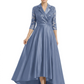 Elegant Mother of Bride Dress Evening Gowns Trending Styles with Lapel Collar 3/4 Sleeves