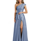 Wedding Mother of the Bride Dress One Shoulder and High Slit Formal Dresses
